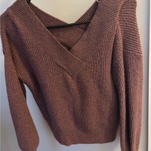 Pink Rose V-Neck Sweater - Dusty Rose